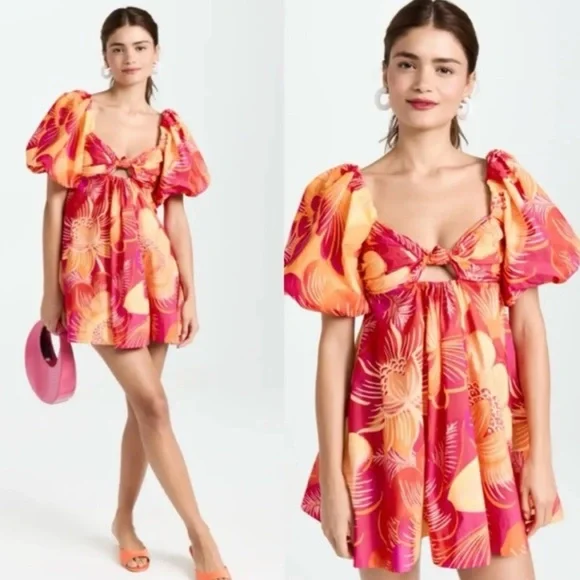 knee length dresses for ladies Summer Garden Mini Dress – The RiverLane main image 1